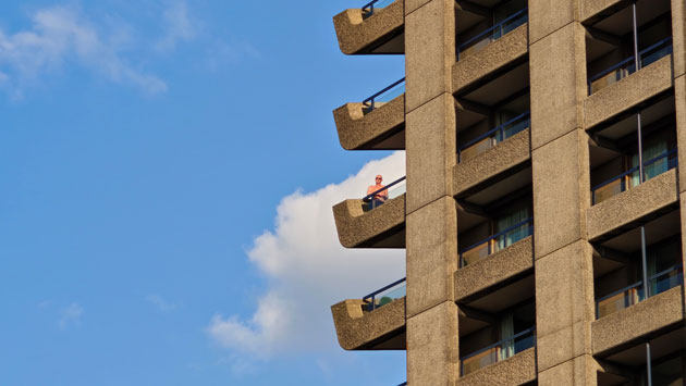 Photo taken with the Nothing Phone 3 camera showing the sequential balconies of the concrete Barbican tower and a person in the distance Photo taken with the Nothing Phone (3) camera showing the sequential balconies of the concrete Barbican tower and a person in the distance.