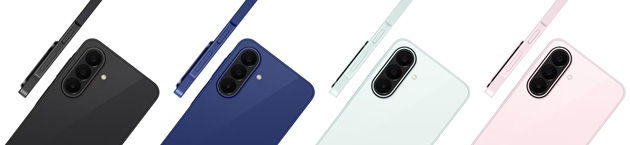 Samsung Galaxy A27 colors in Black, Blue, Light Green, and Light Pink.