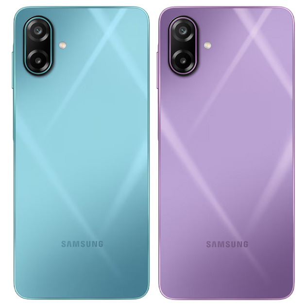 Samsung Galaxy M17e 5G Blitz Blue and Vibe Violet