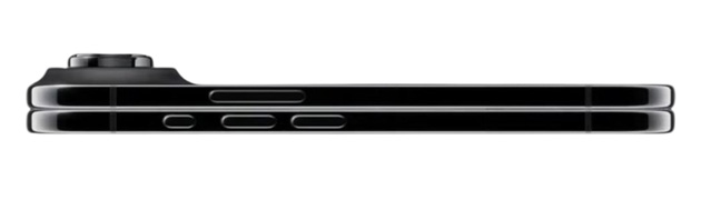 Side view of the Apple iPhone Ultra Black Folded