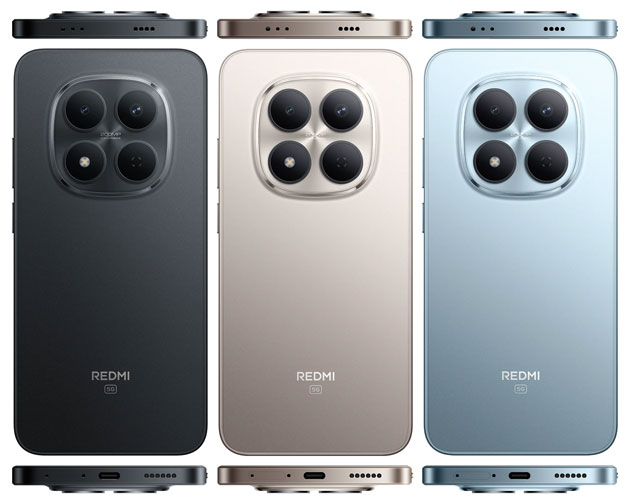 Xiaomi Redmi Note 15 Pro 5G colors in Black Titanium color and Glacier Blue Xiaomi Redmi Note 15 Pro 5G colors in Black, Titanium color, and Glacier Blue.